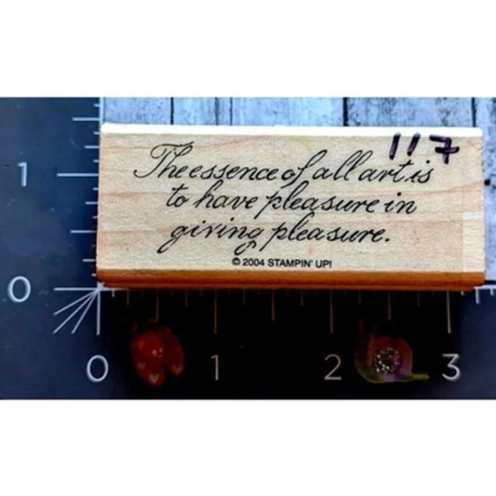 Stampin' Up! Essence Art Have Pleasure Giving 2004 Rubber Stamp Wood #G43